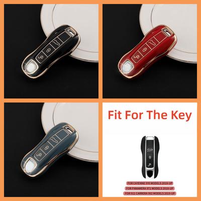 Soft Tpu Car Key Case Cover For Porsche Panamera Macan 718 Taycan 911 Cayman Boxster 9Ya 971 Remote Key Bags Shell Keychain
