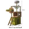Large Wooden Cat Tree & Scratching Post with Space-Saving Design - Integrated Climbing Frame & House
