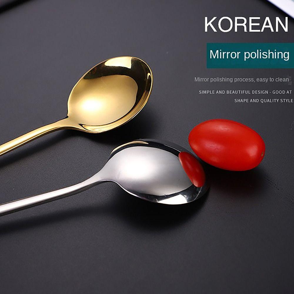Tableware Dinnerware Spoons Chopsticks Stainless Steel Soup Spoon for Student Home Kitchen Office