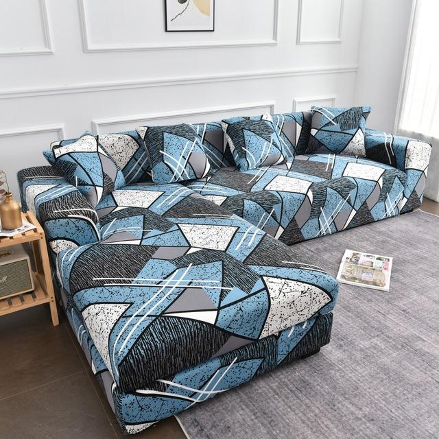 Universal Printed Sofa Cover Geometric Pattern Stretch For Living Room Couch Protector Washable Decor Chaise Longue Settee Case