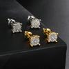 6mm Round Stud Earrings For Men Women AAA+ Cubic Zirconia Gold Color Ear  Piercing Hip Hop Rock Jewelry Dropshipping OHE173