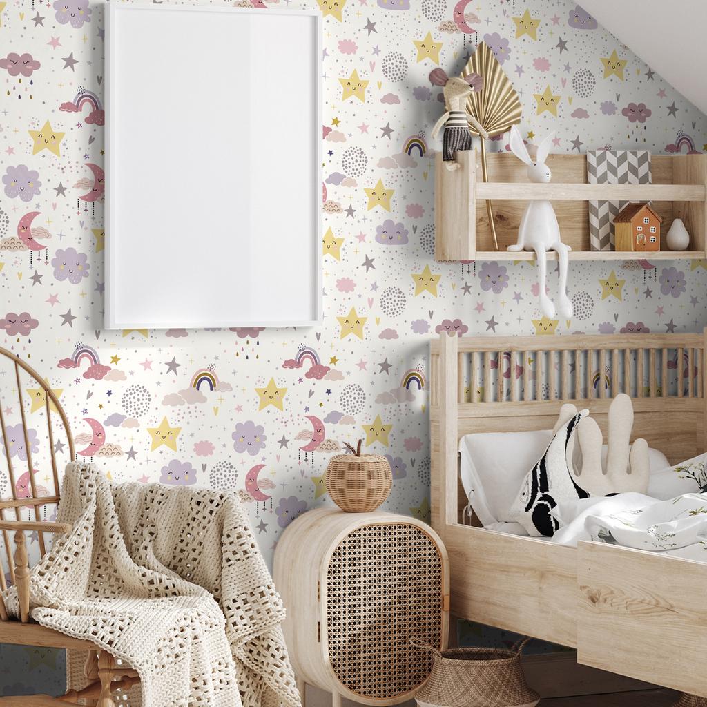 45x300CM Fresh Style Adhesive Wall Wallpaper,Waterproof PVC Peel&Stick Wall Sticker for Kids Room Bedroom Living Room Home Decor