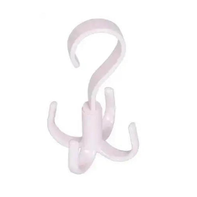 Solid Color Household Plastic Portable Tie Rack For Closets Rotating Ties Hook Holder Belt Scarves Hanger Clothing Organizer