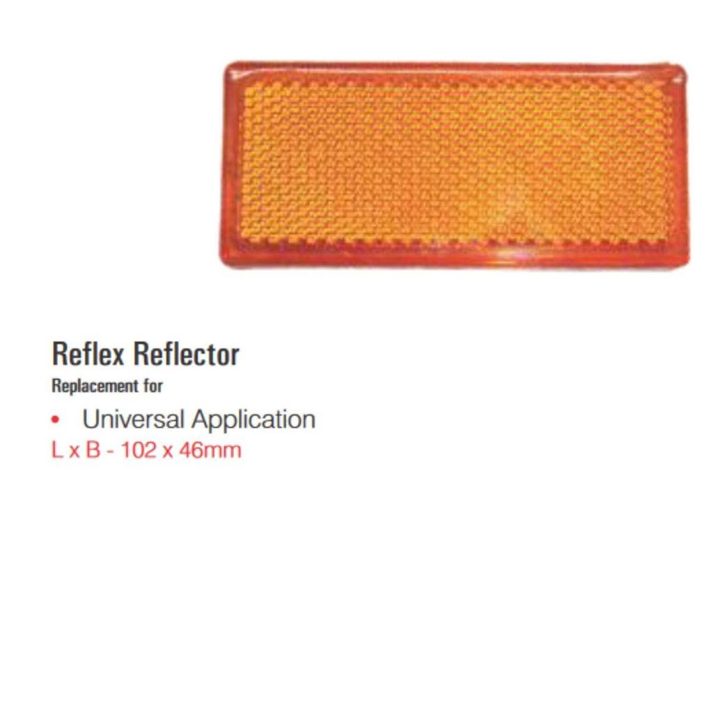 2-Pack Amber Reflex Reflector – 102mm × 46mm Square Reflector with Felt Base | Replacement for Truck, Tractor, Trailer, Bus & Car (Universal Fit)