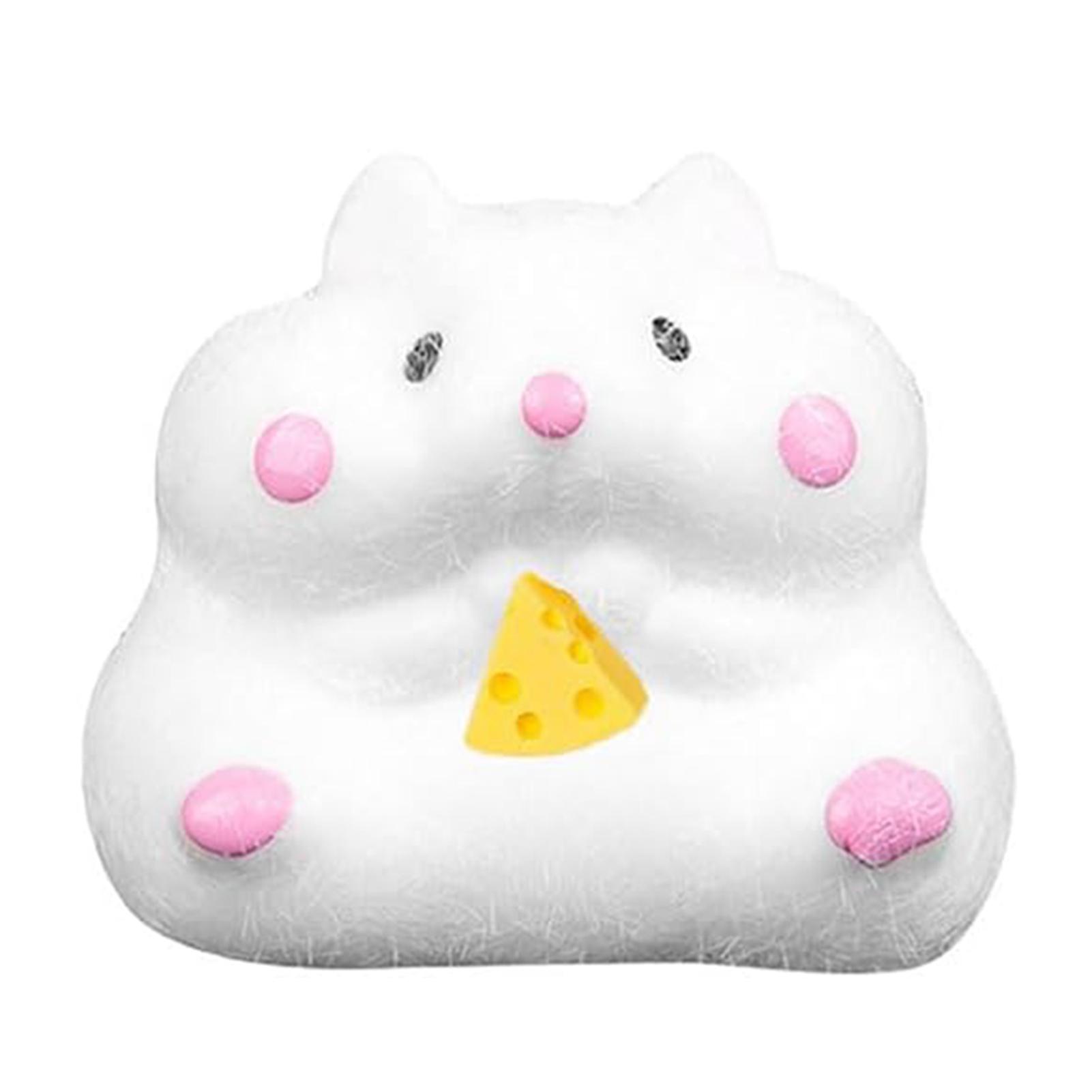 

Cute Hamster Squshie Toy Hand-made Stress Relief Squeeze Toy For Home Decoration белый