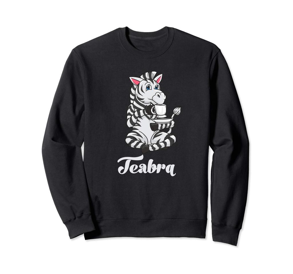 Funny Zebra Tea Drinking Pun Sweatshirt