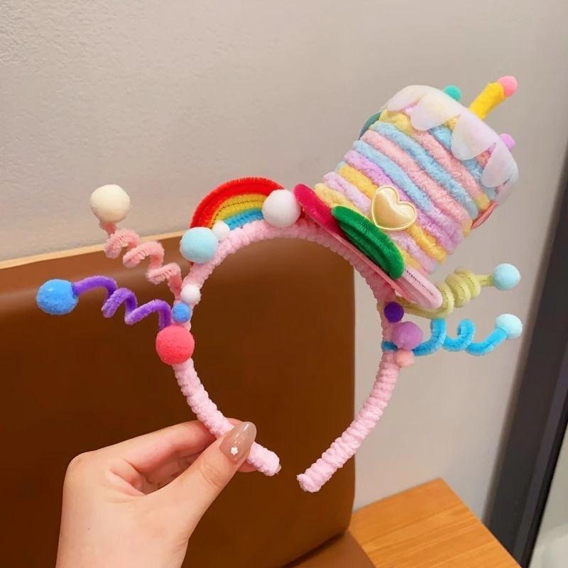 Birthday Twisting Stick Headband Eye-Catching Birthday Cake Headdress, Children'S Birthday Hat Dinner Party Photo Props
