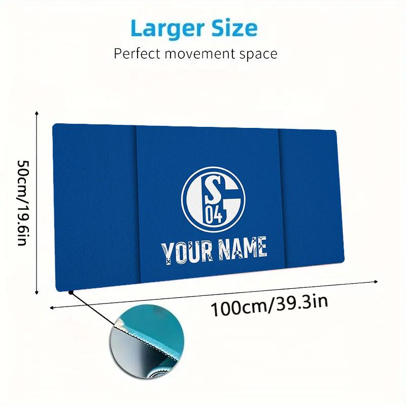 Fc Schalke Custom Name Large Size Mouse Pad Large Gaming Table Cushion Non-slip Laptop Tablet Big Mousepad XXL Mat Mini PC Playmat With Lock Edge