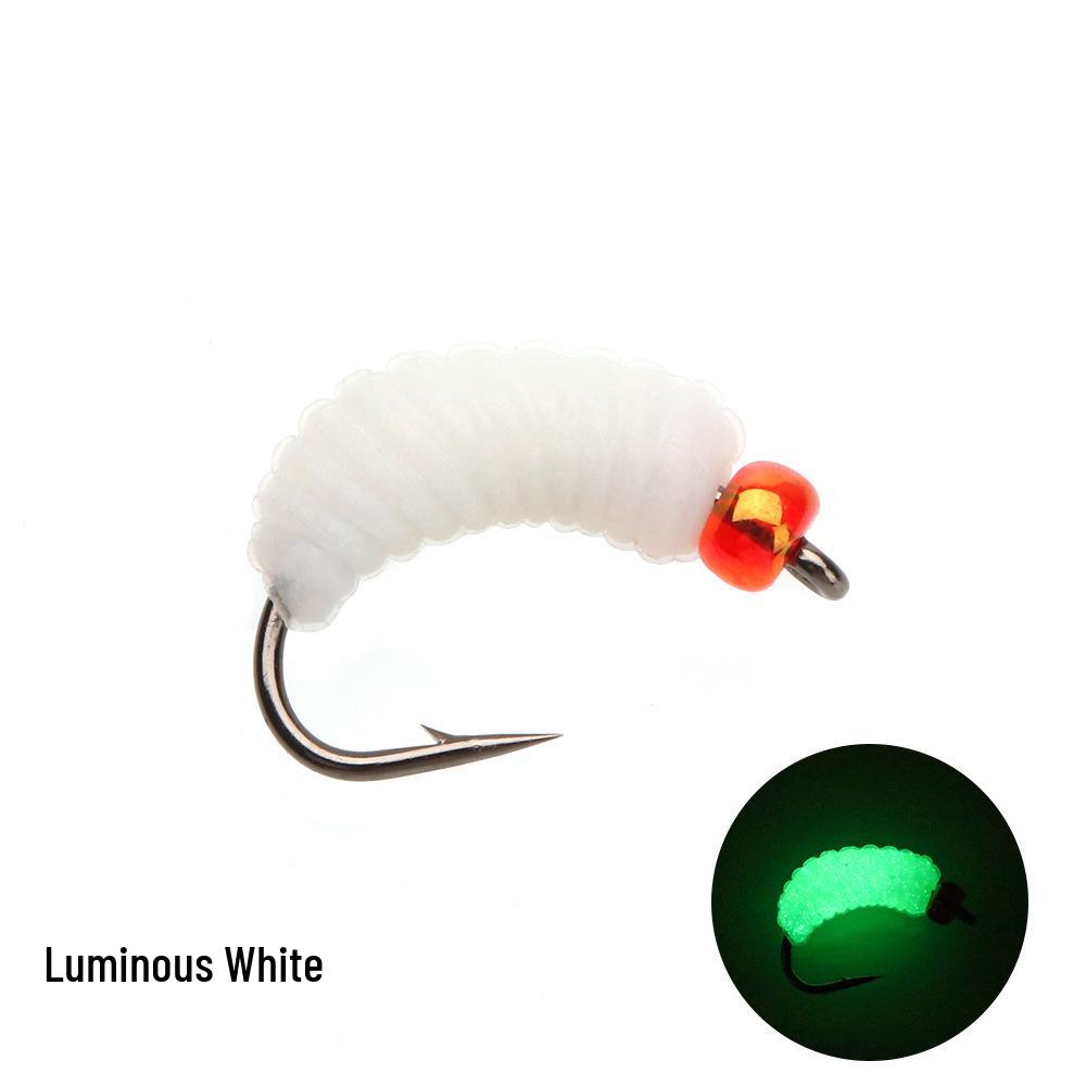 Fluorescent Micro Worm Insect Fly Hook Lure for Whitefish and Mouthfish Fishing