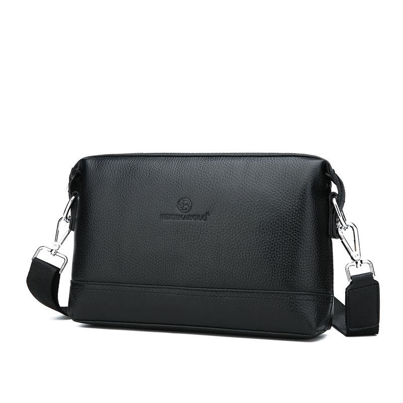 Men's Hand-held Circumcision Business Handbag Lychee Pattern Leather Hand-held Bag One Shoulder Diagonal Straddle Bag