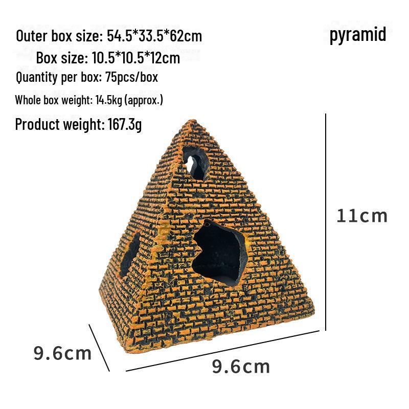 

Пирамидальная палатка из смолы: Креативное украшение для аквариума и убежище для рептилий