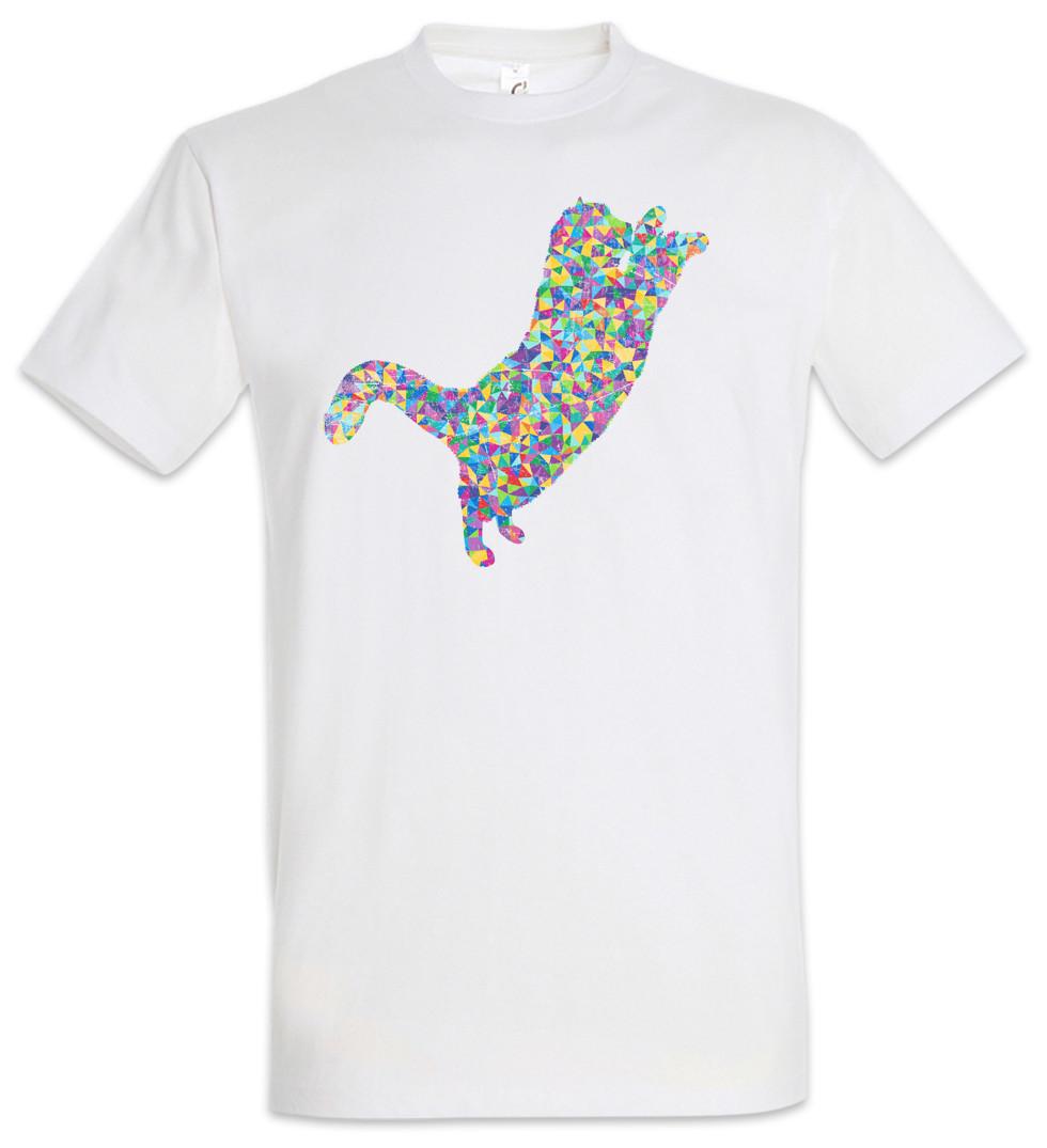 Colored Cat I T-Shirt Toon Cartoon Comic Look Techno Rave Raver Rainbow XL