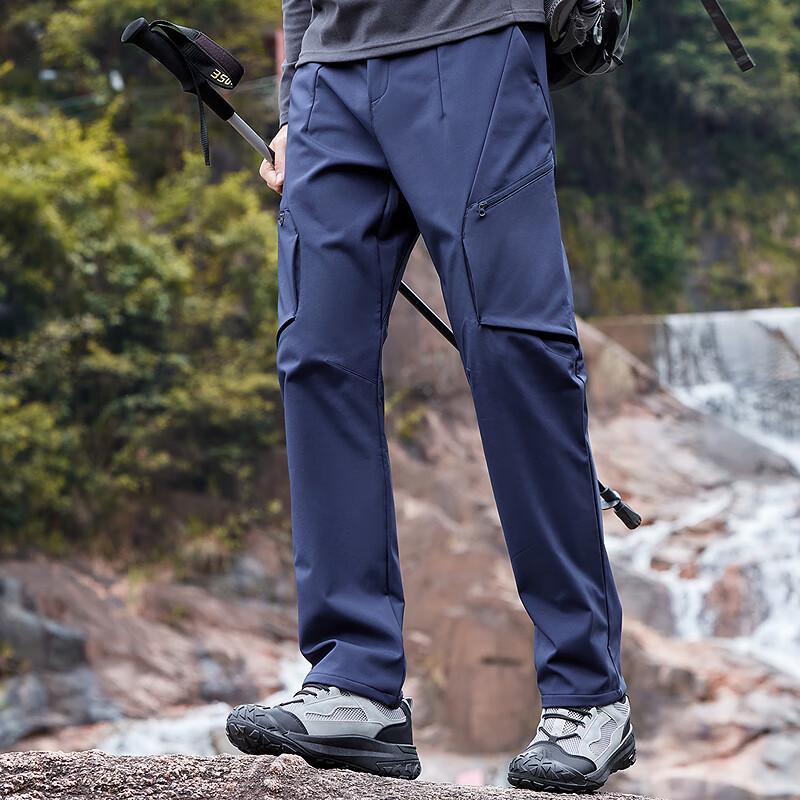 FAPAI Pánské fleecem podšité cargo kalhoty s rovnými nohavicemi