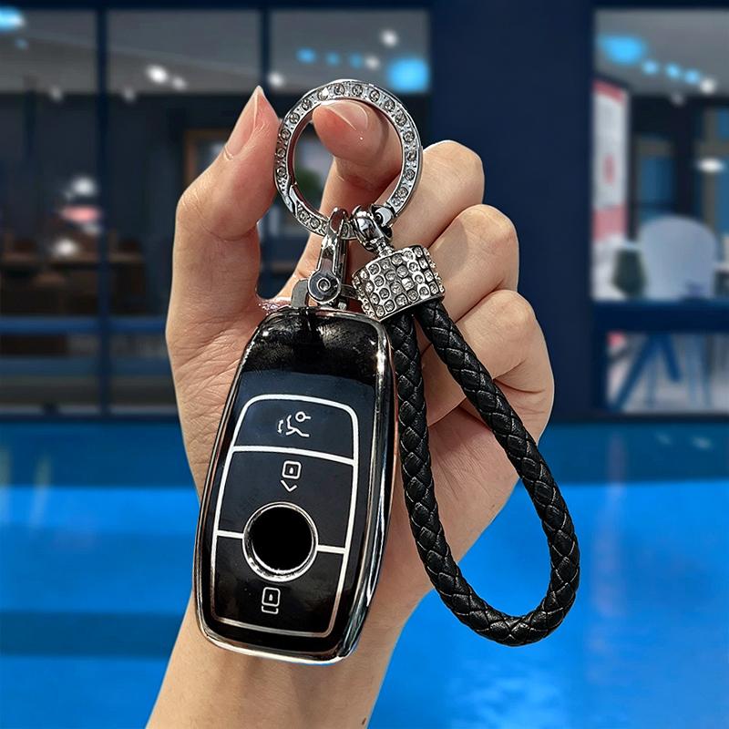 Auto Shell Fob Protector For Mercedes Benz E200 E400 E63 W213 S550 S560 C260 A200 E C S Glc Class Tpu Leather Car Key Case Cover