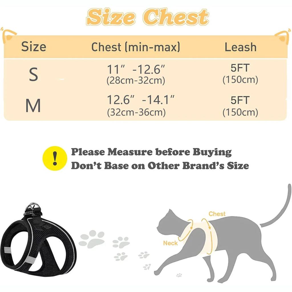 Harnais et Laisse Réglables pour Chat pour la Promenade - Harnais Gilet Anti-Évasion pour Chaton avec Maille Douce Réfléchissante pour Chiot Extérieur