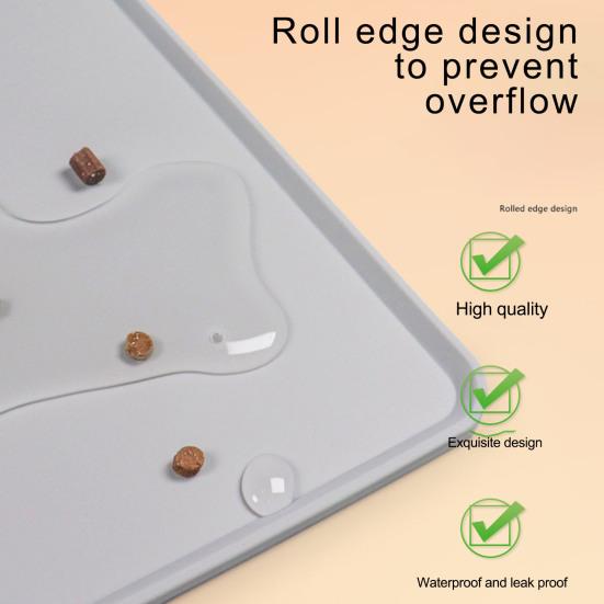 

Yousheng Pet Placemat Водонепроницаемый силиконовый коврик для корма для домашних животных с приподнятыми краями, влагозащищенный коврик для миски для домашних животных для собак и кошек