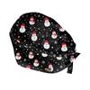 Christmas Snowflake Print Scrub Cap with Button Adjustable, Breathable, and Comfortable for All-Day Wear