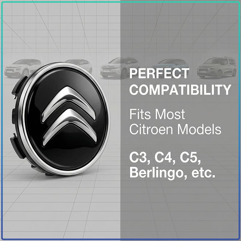 4Pcs 60MM Car Wheel Center Hub Cap Tire Rim Cover Decoration For Citroen C1 C2 C3 C4 C4L C5 C6 C8 DS3 DS4 DS5 DS6 LS Berlingo Picasso c elysee