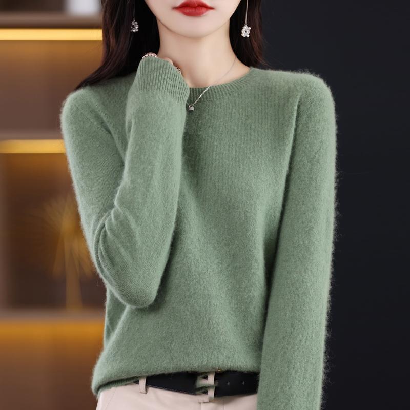 Pullover Casual in Maglia da Donna Autunno e Inverno Morbido e Caldo Manica Lunga Base Girocollo