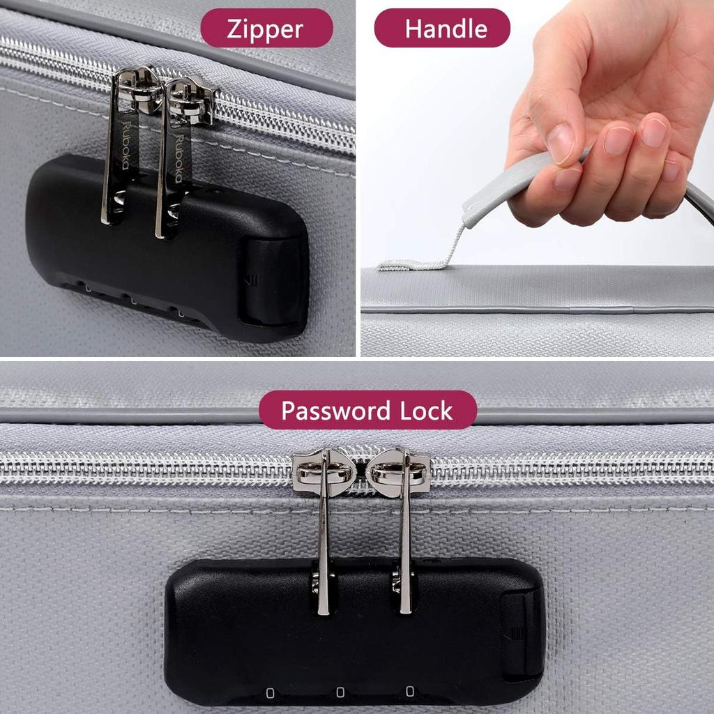 Travel Document Organizer with Combination Lock - Double Layer Fashion Canvas Wallet for Passport, Credit Cards & Cash