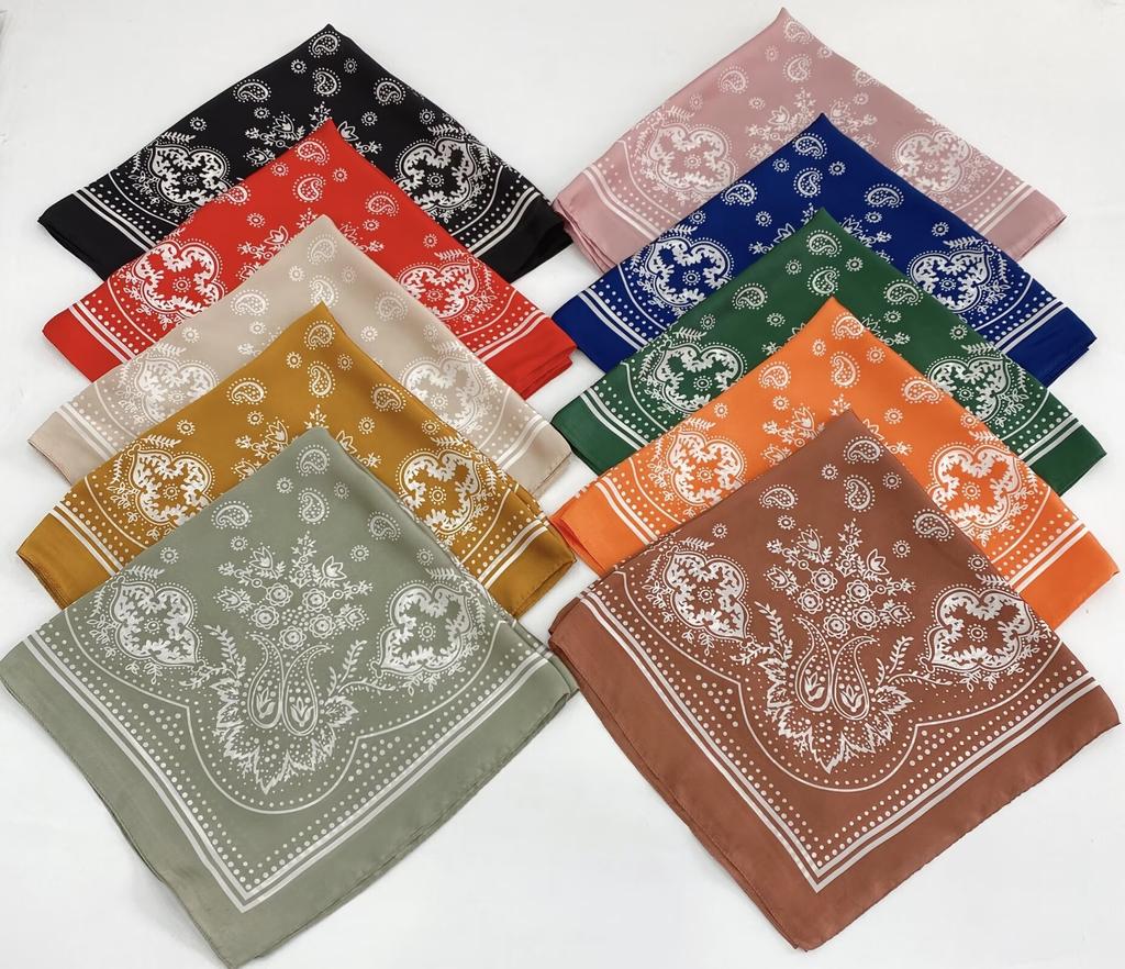European and American silk scarves retro-printed paisley pattern 71 square scarf bag head versatile scarf