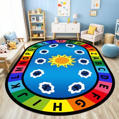 Kindergarten Cartoon Carpet Children'S Early Education Puzzle Game Mat Full Of Easy Care Crystal Velvet Baby Climbing Mat