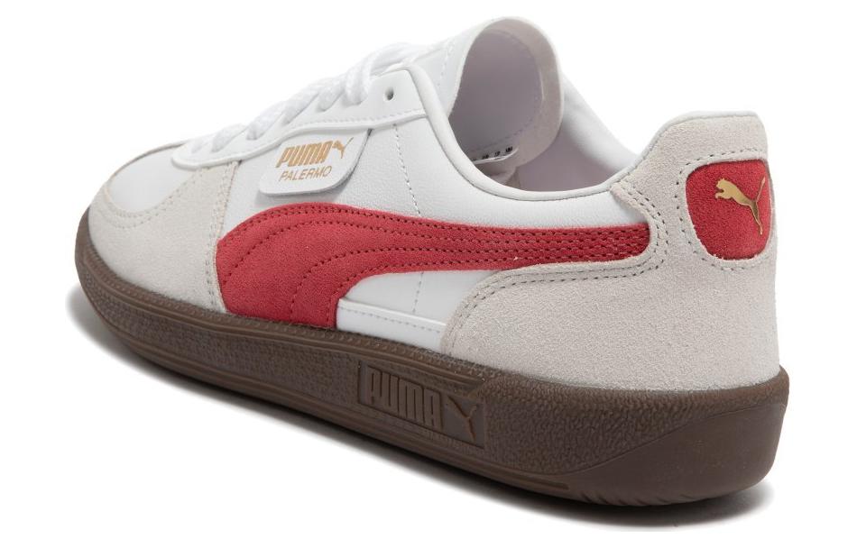 Puma Palermo Leather Puma White Vapor Gray Club Red