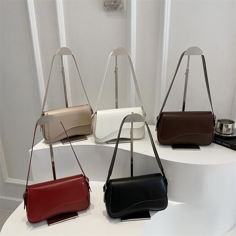 Achseltasche für Damen, Einfarbige 2026 Neues modisches Design Einzelne Schulter-Umhängetasche, Temperamentvolle kleine quadratische Taschen