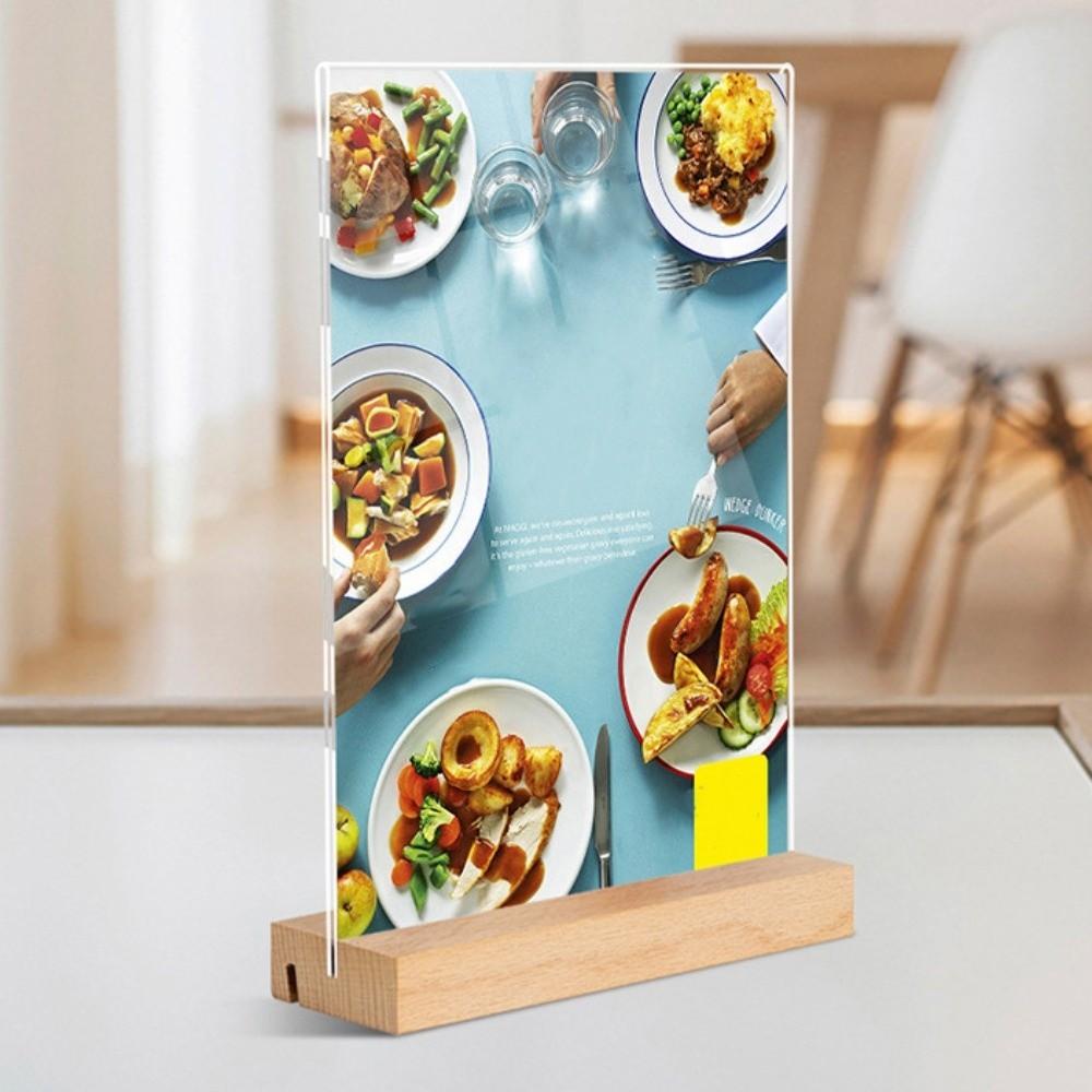 2 Uses Menu Paper Display Stand Highly Transparent Acrylic Table Number Holder  Cafe