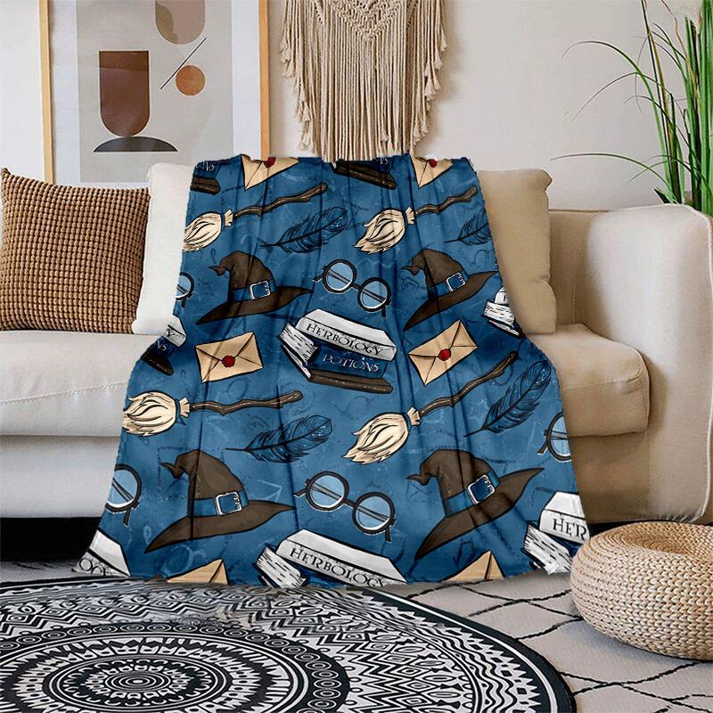 

1pc Witchcraft Elements Pattern Cartoon Blanket,Portable Throw for Travel & Camping, All Season Cozy Blanket,Ideal Gift 80cmx120cm