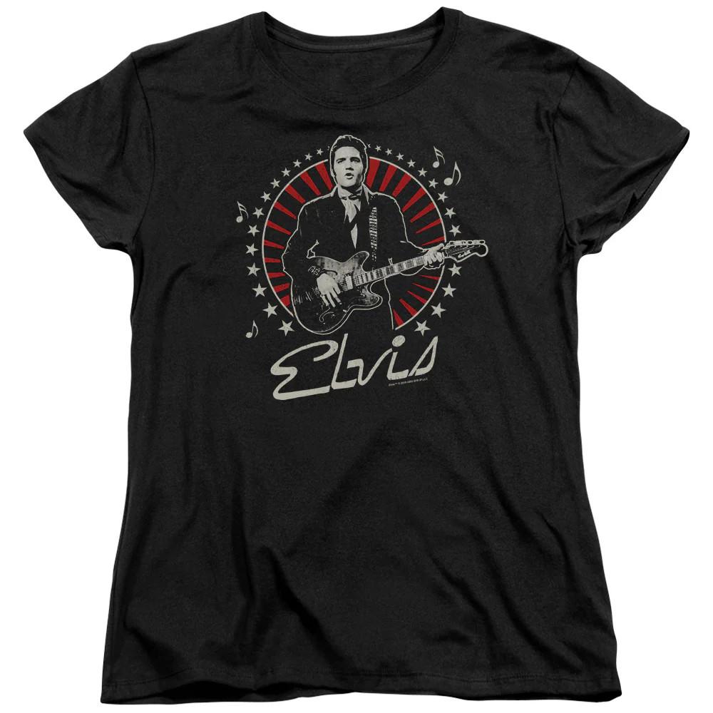 

Elvis Presley Stars Womens T Shirt Black Officially Licensed L