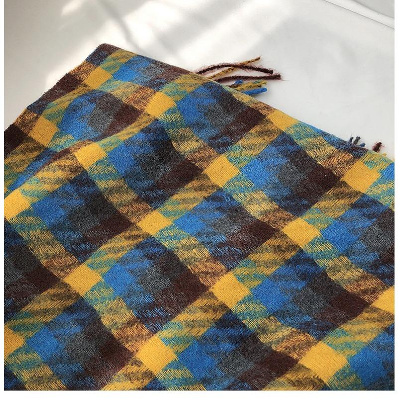 Winter Imitation Cashmere Warm Scarf for Women Double-sided Pashmina Thickened Luxury Green Scarf Christmas New Year Gift Shawl