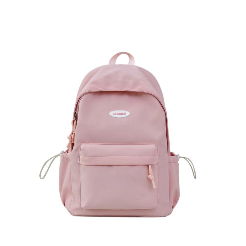 

Повседневный школьный рюкзак для учениц старших классов Легкая сумка и дорожный рюкзак With pendant розовый