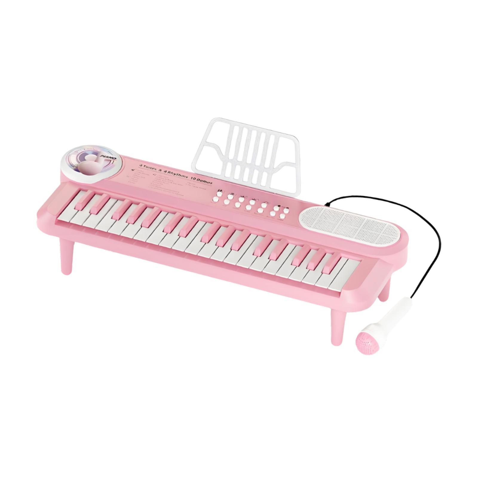 

Multifunctional 37 Keys Electronic Keyboard Instrument with Microphone Birthday Gift for Kids Ages рожевий