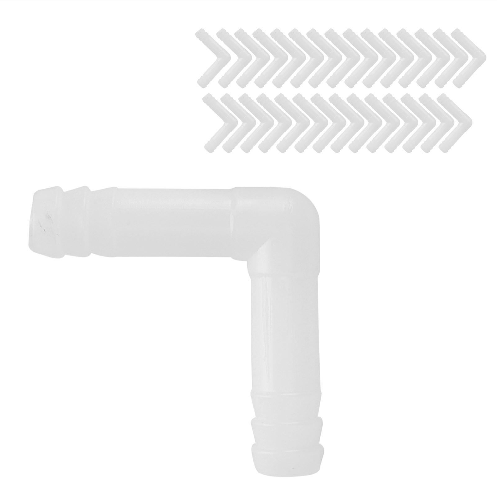 

30Pcs Aquarium Air Valve Connector 8 4MM Straight 3 Way LShape Plastic Connecting Tube(8MM LShape Connector )