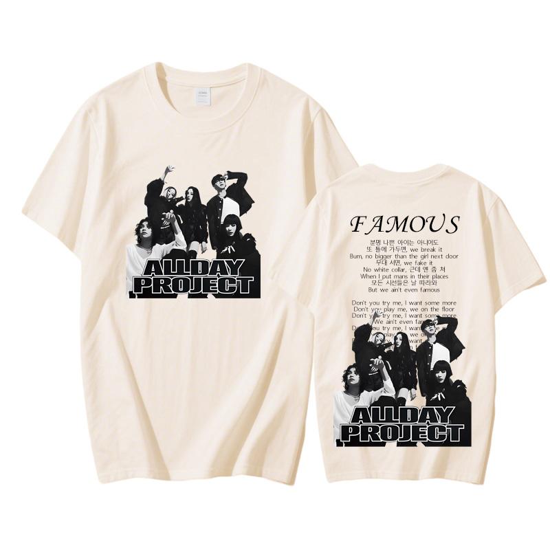 ALLDAY PROJECT Potiskové tričko Hip Hop O-výstřih Tričko Gotické Vysoce kvalitní Tričko Krátký rukáv Oblečení Bavlna Topy