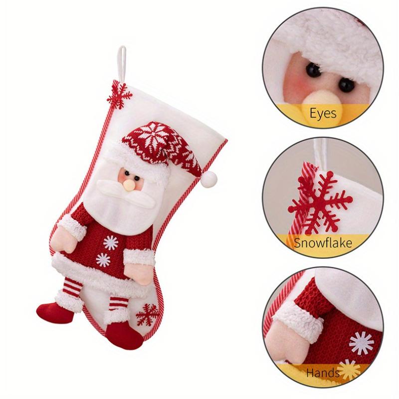 Christmas Holiday Decorations Set of 1/2  Festive Party Hanging Ornaments, High Quality Santa,Snowman Stockings,Polyester,Featherless, for Christmas,