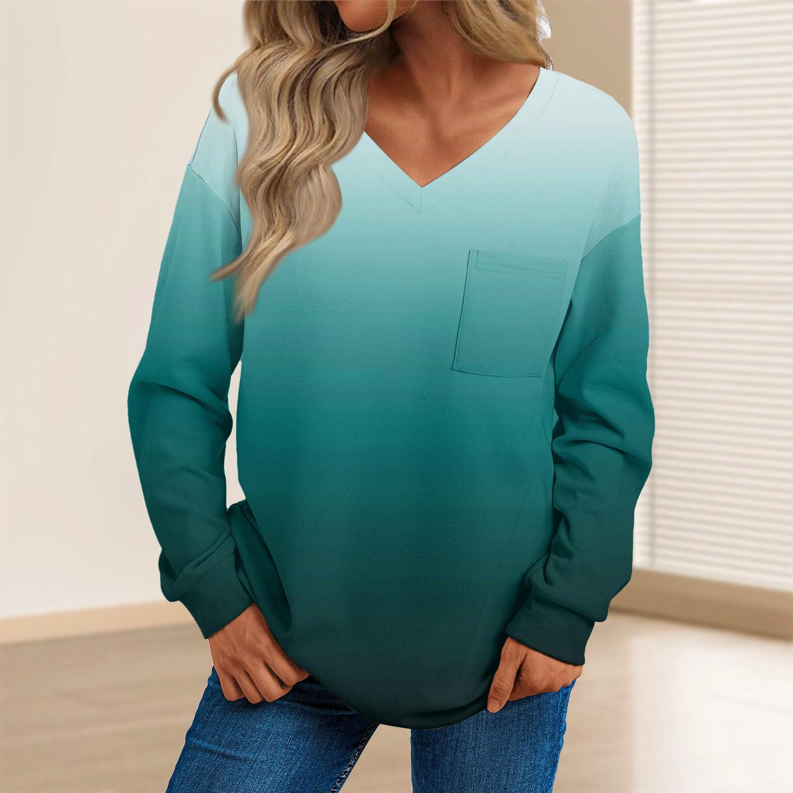 

Женская мода повседневный свитер с длинным рукавом и принтом V-образным вырезом XXXL