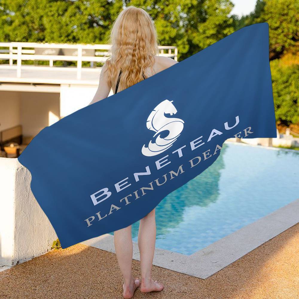 B-Beneteau Logo Telo da Spiaggia Asciugamani da Bagno Colorati per Ragazza Microfibra Asciugatura Rapida Personalizzato Senza Sabbia Spiaggia Yoga Spa Palestra Piscina