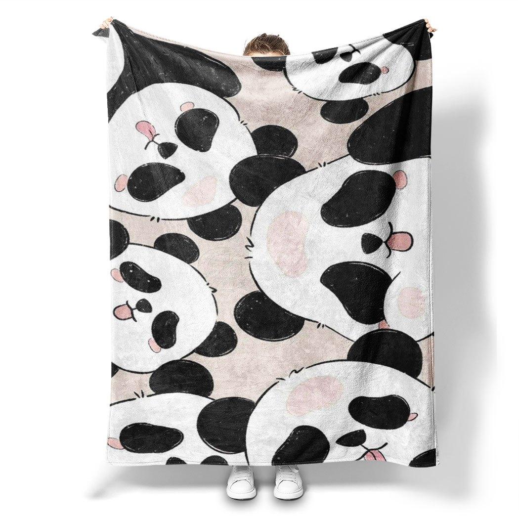 

Panda Print Flannel Throw Blanket Soft Cozy Fleece for Home Office Sofa and Car All Season Fun Gift 130x150cm51x59in