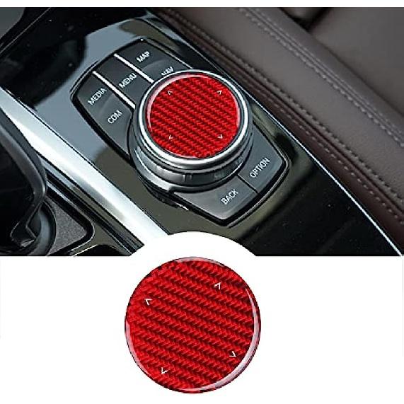 

Углеродное волокно, центральная ручка управления мультимедиа, панель кнопок для BMW X1 X2 X3 X4 X5 X6 G01 G08 2018 (1 шт. красный