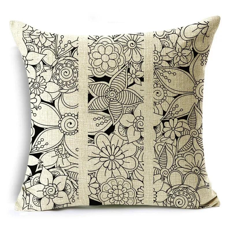 Mandela Style Retro Ethnic Style Pillowcase Sofa Living Room Decoration Cushion Cover 40*40cm/45*45cm/50*50cm