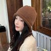 Japanese Retro Curly Wool Knitted Hat for Women In Autumn and Winter Big Head Circumference Showing Face Small and Versatile Warm Ear Protection Hat