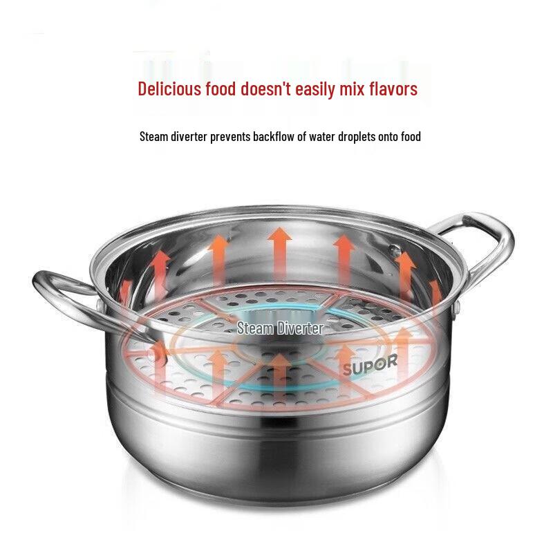 Supor 304 Stainless Steel 3-Tier Steamer Pot