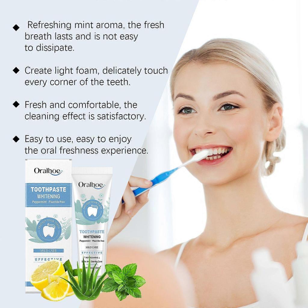 Mint Toothpaste - Gentle Stain Removal & Whitening for Daily Freshness - Natural Glycerin & Mint Leaves, Long-Lasting Cool Flavor, Safe & Easy to Use,