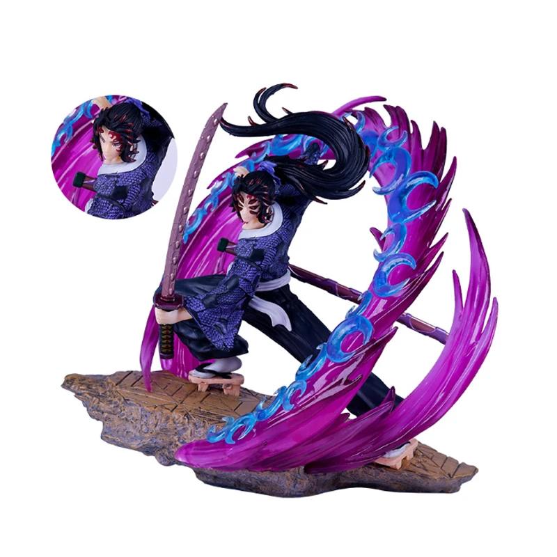 Hot 23cm Demon Slayer Kokushibo Tsugikuni Yoriichi Figure Gk Fierce Battle Action Figurine Pvc Statue Model Dolls Decor Toys