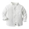 Boys Long Sleeve Stand Collar Shirt Candy Colors for Spring and Daily Wear