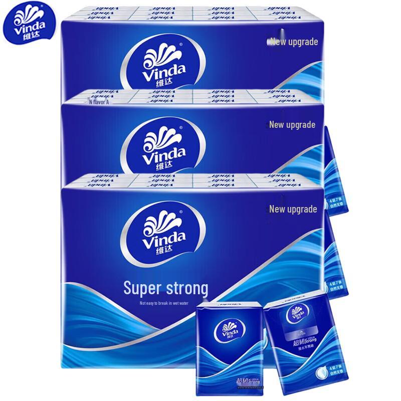 Vinda Super Tough 4-Ply Fragrance-Free Handkerchief Tissues, 72 Packs