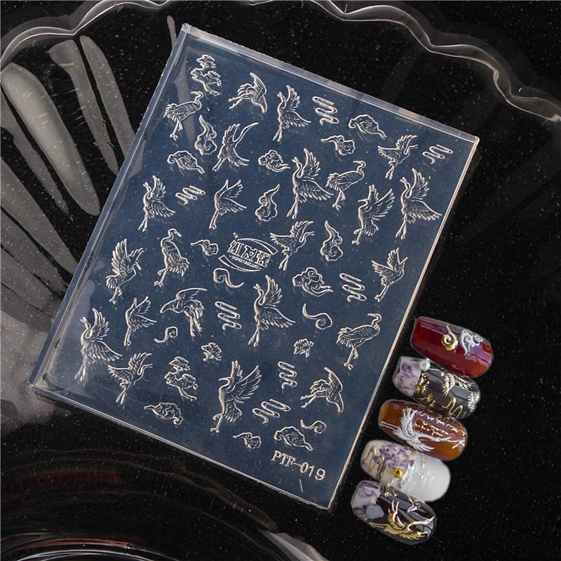 1 Stück Nagelform Kranich Schwan Seestern Muschel Nagelkunst Schablonen 3D Silikon Relief DIY Nageldekoration Maniküre Design Werkzeuge