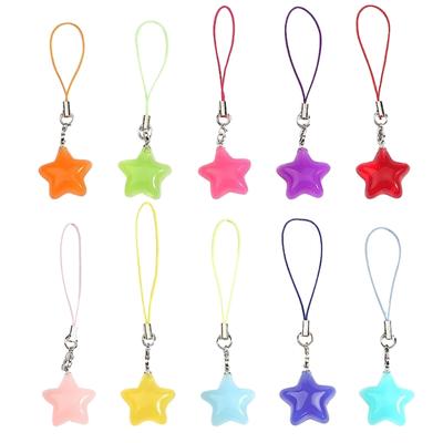 Five-Pointed Star Tags Lobster Clasp Pendant for DIY Keychain Jewelry Making F19D